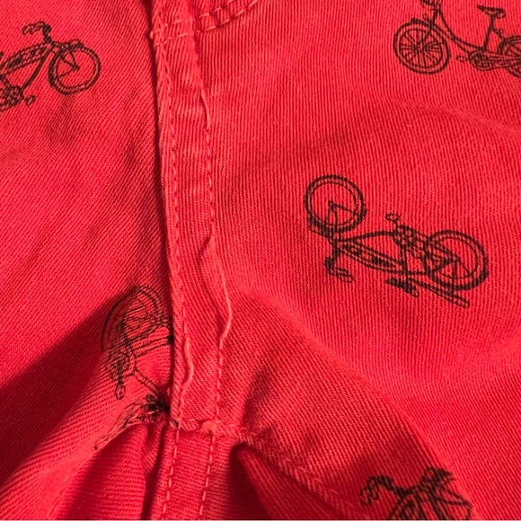 PAIGE Kylie Crop Bicycle Theme Skinny Jeans Red Black Size 26 - Picture 9 of 14